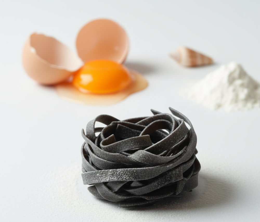 Італійська паста ручної роботи Fettuccine Nero di sepia (з чорнилами каракатиці) - Зображення 3